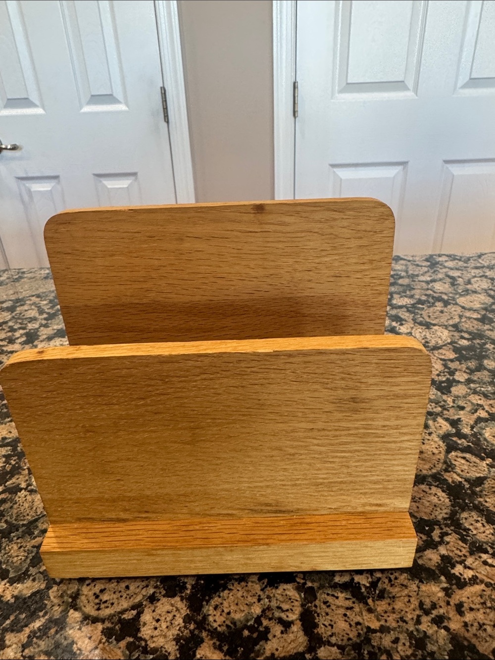 Wood Napkin Stand in Natural Oak Tone